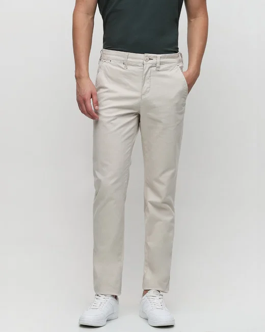 OFF-WHITE MID RISE SLIM FIT PANTS