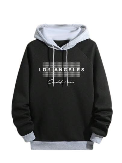 Trillion Regular Fit Printed Hoodie for Men | Sweatshirt for Men Black, Grey