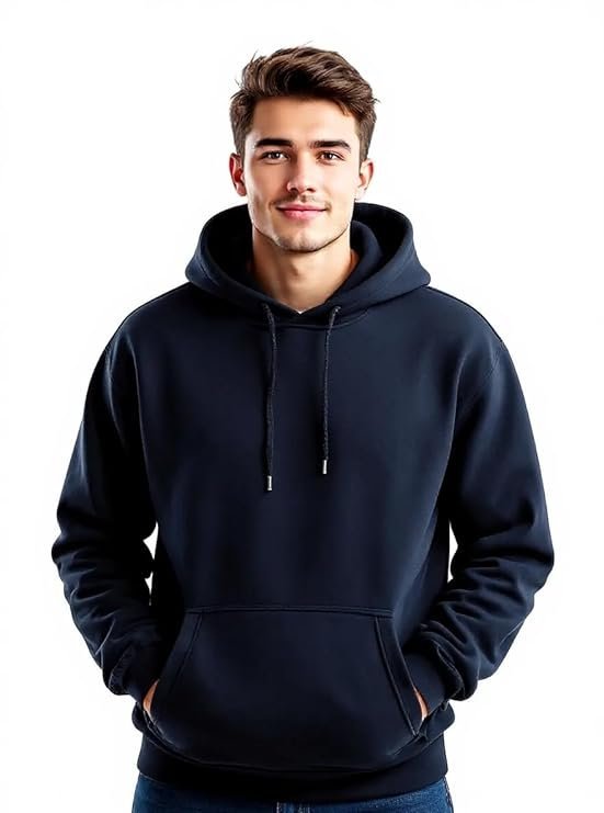 Glowic Men?s Hoodie | Oversized Stylish Sweatshirt for Winter Wear | Trendy Casual Hoodie for Men | Perfect for Gym, Travel, Streetwear Fashion Navy Blue