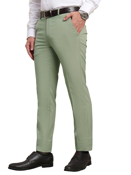 SaintX Men's Premium Stretchable Formal Trouser with Techno Flex Waistband | Slim Fit Pants | Office Wear/Executive Wear