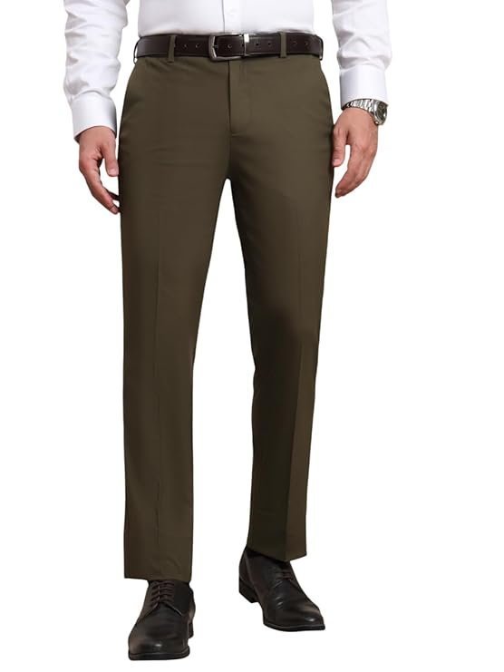SaintX Men's Premium Stretchable Formal Trouser with Techno Flex Waistband | Slim Fit | Italian Design | Triple Blend Special Fabric Pants | Office Wear/Executive Wear