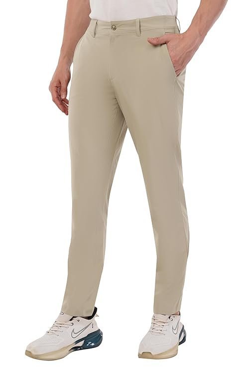 SaintX Men's Premium 4-Way Stretchable Formal Pants | Stylish Slim Fit Multi-Purpose Trousers | Business Casual Office/Anytime Wear | Ultra Soft Feather Touch Chinos | Athleisure Sunscreen Fabric