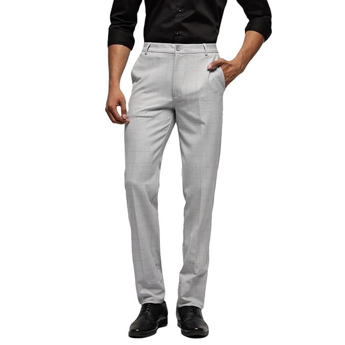 SUBTRACT Men 4 Way Stretch Wrinkle Free Slim Fit Formal Trouser with 2 inch Flexible Waistband | Men's Trousers for Office or Party