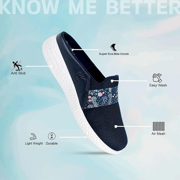KazarMax Women Cushioned Comfortable Lightweight Clogs | Mules Navy - Image 2