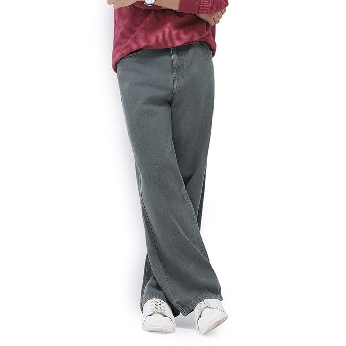 Urbano Fashion Men's Loose Mid Rise Jeans Grey