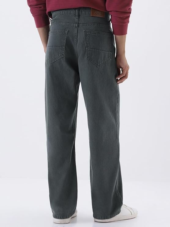 Urbano Fashion Men's Loose Mid Rise Jeans Grey - Image 3