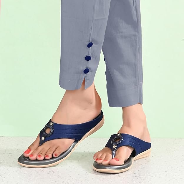 Centrino Women's Thong Sandals | Comfortable Ortho Care Sandals For Ladies | Fashion Wear Sandal & Chappal |Stylish & Durable | Premium Comfort & Quality | Soft Cushioned for More comfort (1951) Blue - Image 2