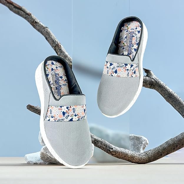 KazarMax Women Cushioned Comfortable Lightweight Clogs | Mules Grey - Image 3