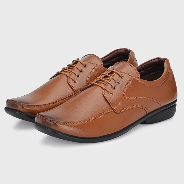 Centrino Formal Shoes for Men | Lace-Up Derby Shoes | Comfortable Stylish Dress Shoes for Office, Business Casual & Special Occasions (8604) Tan - Image 3