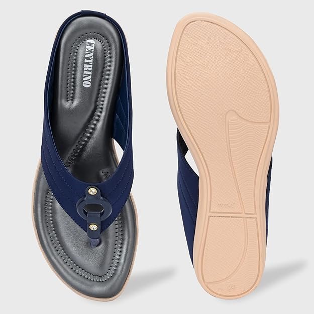 Centrino Women's Thong Sandals | Comfortable Ortho Care Sandals For Ladies | Fashion Wear Sandal & Chappal |Stylish & Durable | Premium Comfort & Quality | Soft Cushioned for More comfort (1951) Blue - Image 4