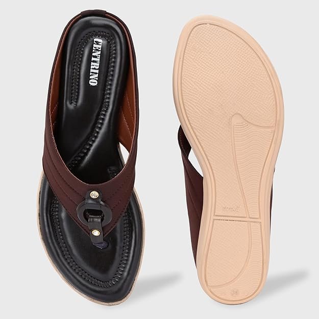 Centrino Women's Thong Sandals | Comfortable Ortho Care Sandals For Ladies | Fashion Wear Sandal & Chappal |Stylish & Durable | Premium Comfort & Quality | Soft Cushioned for More comfort (1951) Brown - Image 3