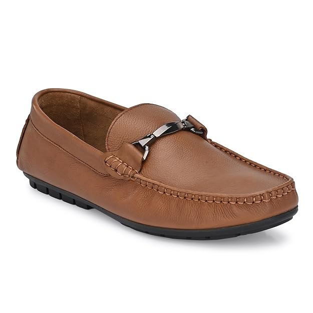 egoss Ultimate Socks Premium Genuine Leather Casual Stylish Loafer with Soft Cushioned Insole & Trendy Non Lace-Up Design, Formal Footwear for Men