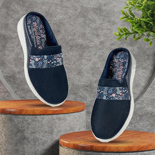 KazarMax Women Cushioned Comfortable Lightweight Clogs | Mules Navy - Image 3