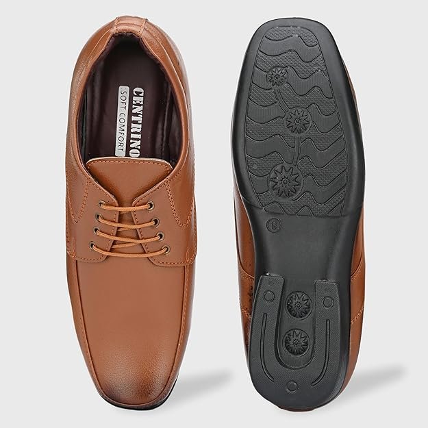 Centrino Formal Shoes for Men | Lace-Up Derby Shoes | Comfortable Stylish Dress Shoes for Office, Business Casual & Special Occasions (8604) Tan - Image 4