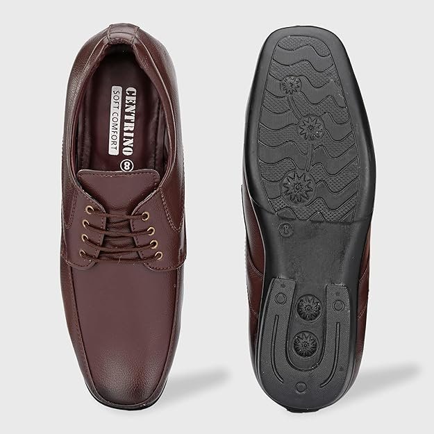 Centrino Formal Shoes for Men | Lace-Up Derby Shoes | Comfortable Stylish Dress Shoes for Office, Business Casual & Special Occasions (8604) Brown - Image 4