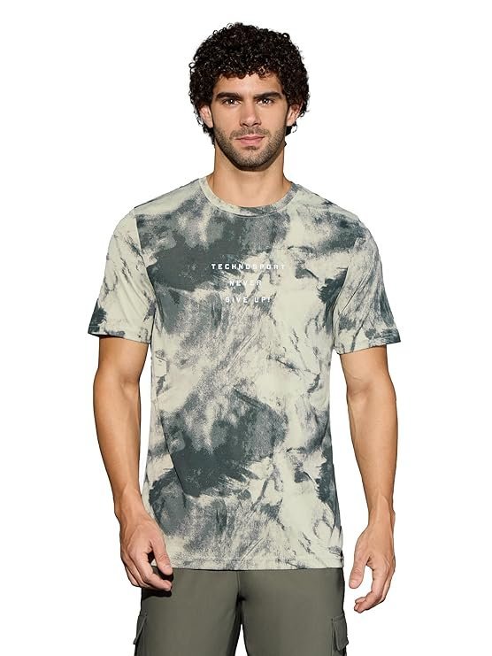 TECHNOSPORT Men's Polyester Regular Fit T-Shirt