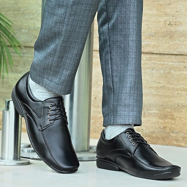 Centrino Formal Shoes for Men | Lace-Up Derby Shoes | Comfortable Stylish Dress Shoes for Office, Business Casual & Special Occasions (8604) Black - Image 2