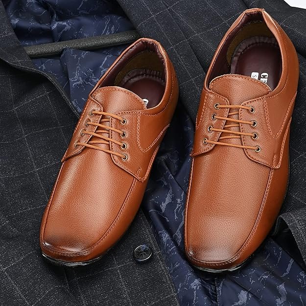 Centrino Formal Shoes for Men | Lace-Up Derby Shoes | Comfortable Stylish Dress Shoes for Office, Business Casual & Special Occasions (8604) Tan - Image 2