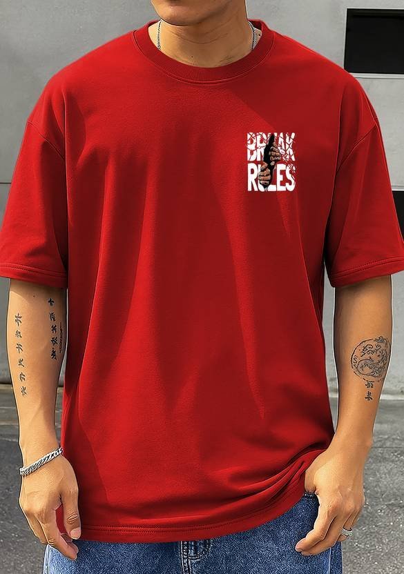 Men Printed Round Neck Cotton Blend Multicolor T-Shirt